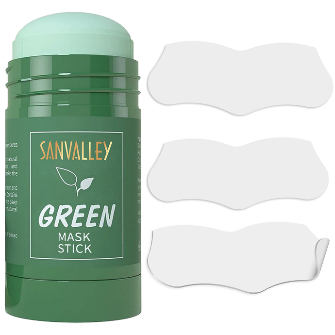 SANVALLEY Green Tea Mask Stick Blackhead Remover Pore Strips Combo Pack